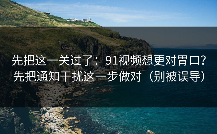 先把这一关过了：91视频想更对胃口？先把通知干扰这一步做对（别被误导）
