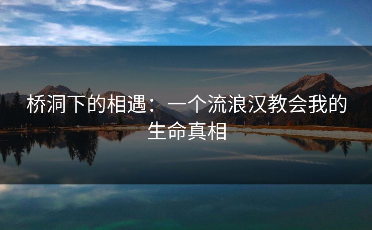 桥洞下的相遇：一个流浪汉教会我的生命真相