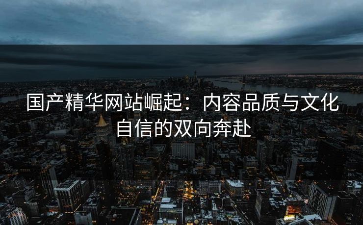 国产精华网站崛起：内容品质与文化自信的双向奔赴